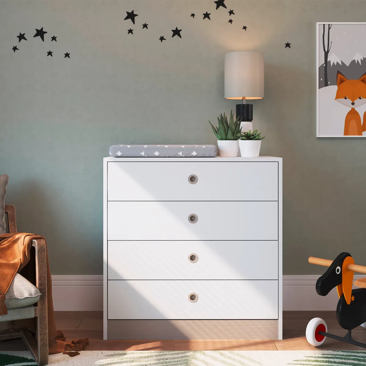 KIDSCOOL - Cómoda Infantil 4 Cajones Amore Kidscool