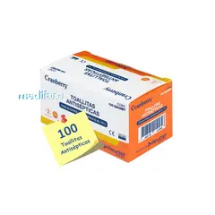 CRANBERRY - Toallitas Antisépticas de Alcohol Isopropílico al 70 100