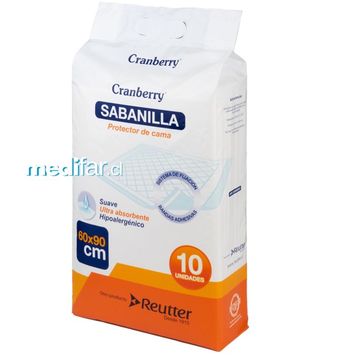 CRANBERRY - Sabanilla Protector Cama Ultra Absorbente Cranberry  60*90cm * 10 Unds.