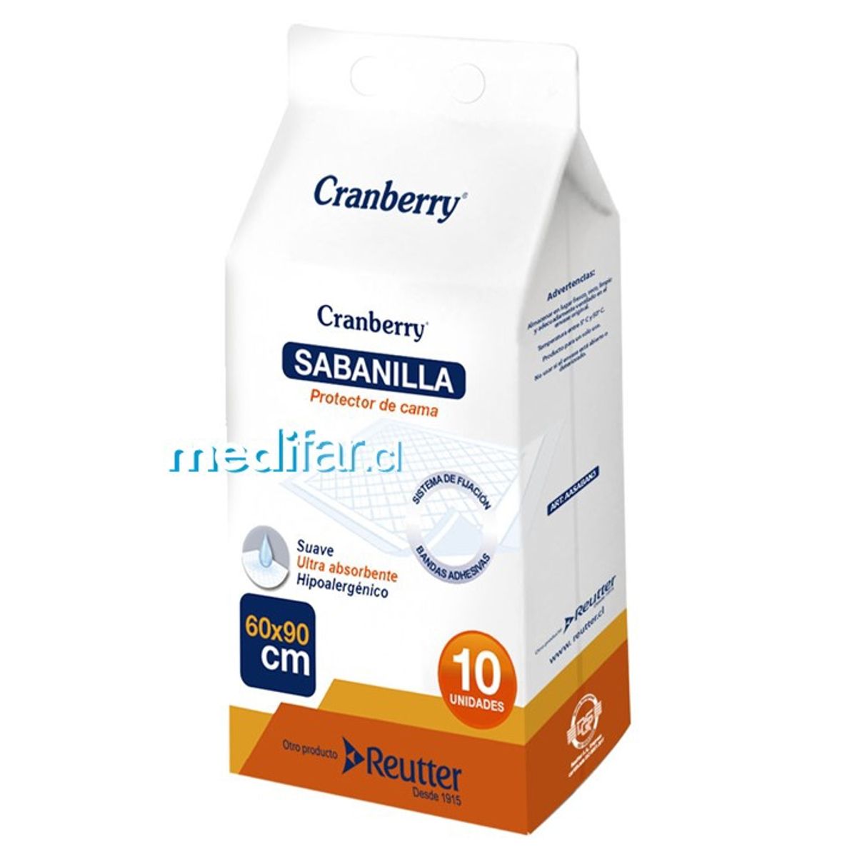 CRANBERRY - Sabanilla Protector Cama Ultra Absorbente Cranberry  60*90cm * 10 Unds.