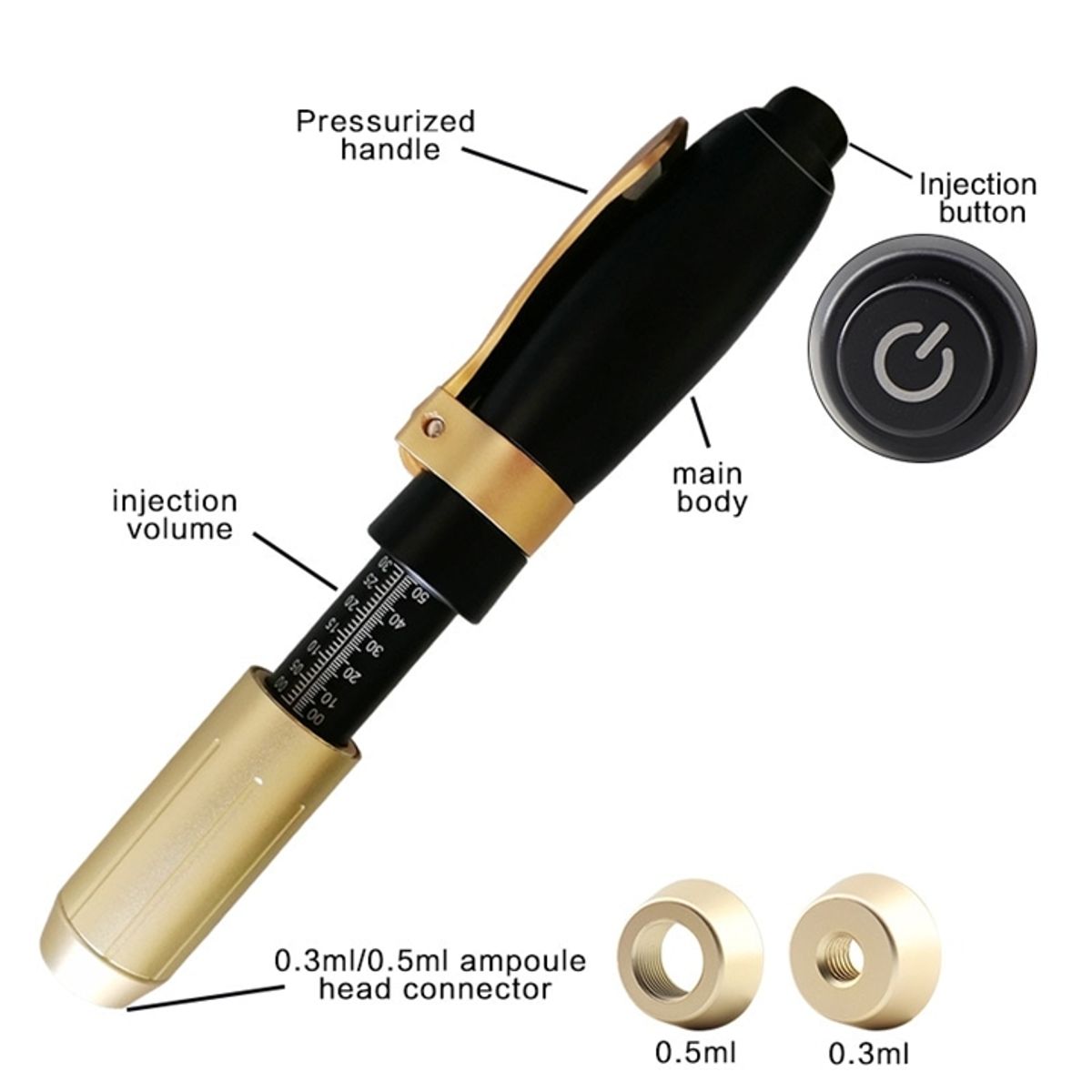 GENERICO - Hyaluron Pen Dual - Lápiz Hialurónico De Alta Presión 03ml y 05ml