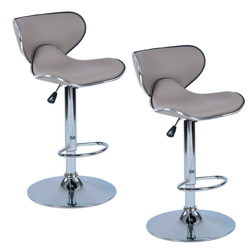 NOVAHUS - Pack 2 Pisos de Bar Altura Ajustable Gris