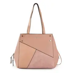 AMPHORA - Cartera dos asas mediana noix rosa viejo