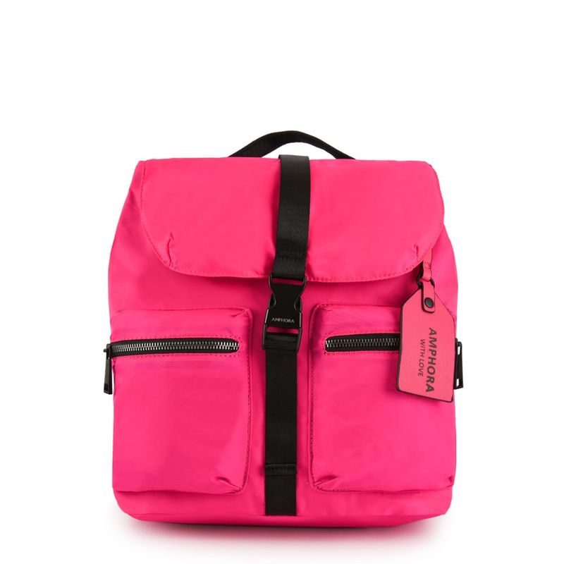 AMPHORA - Mochila malu con tapa mediana fucsia