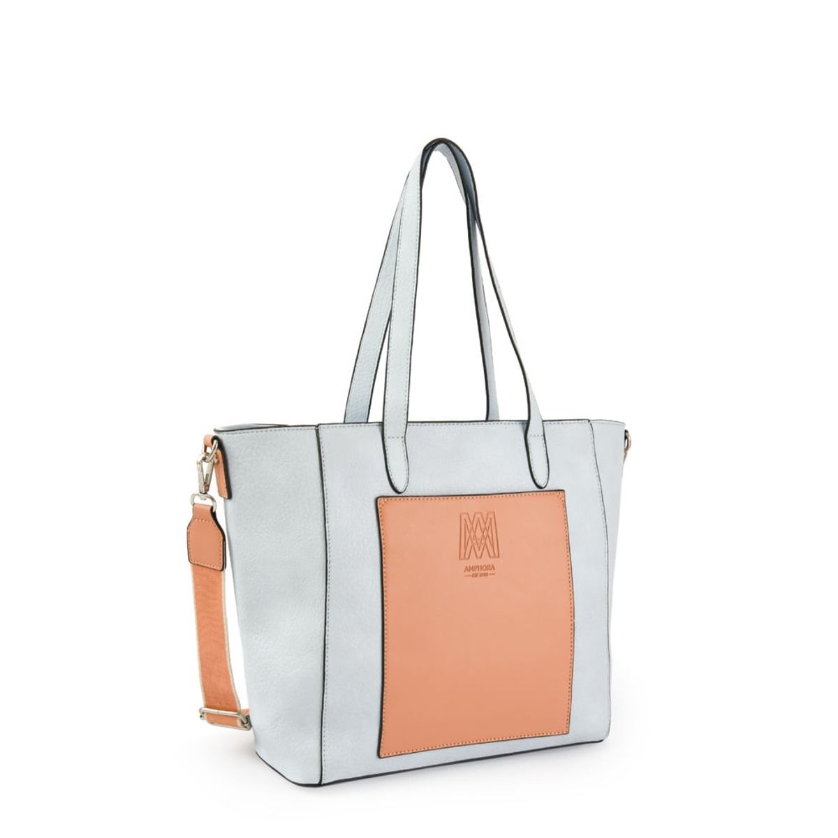 AMPHORA - Cartera tote sebastiana grande celeste