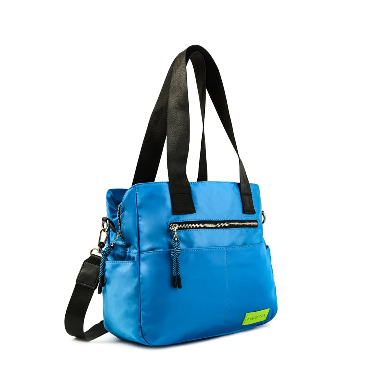 AMPHORA - Cartera tote tres divisiones adelina mediana turquesa