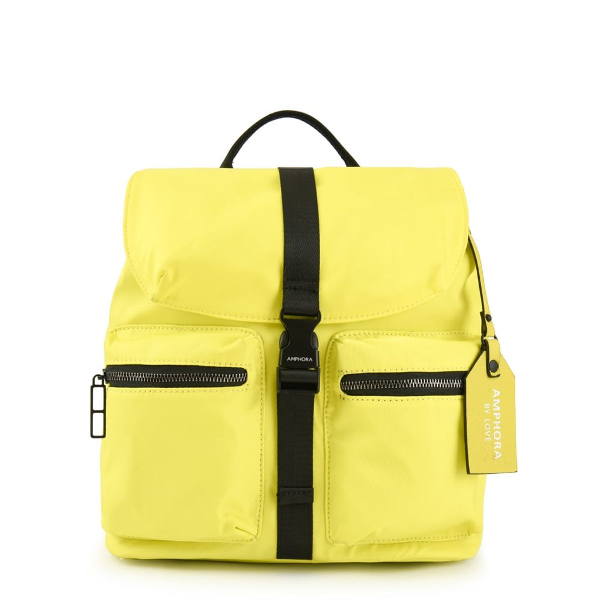 AMPHORA - Mochila con tapa malu mediana verde limon