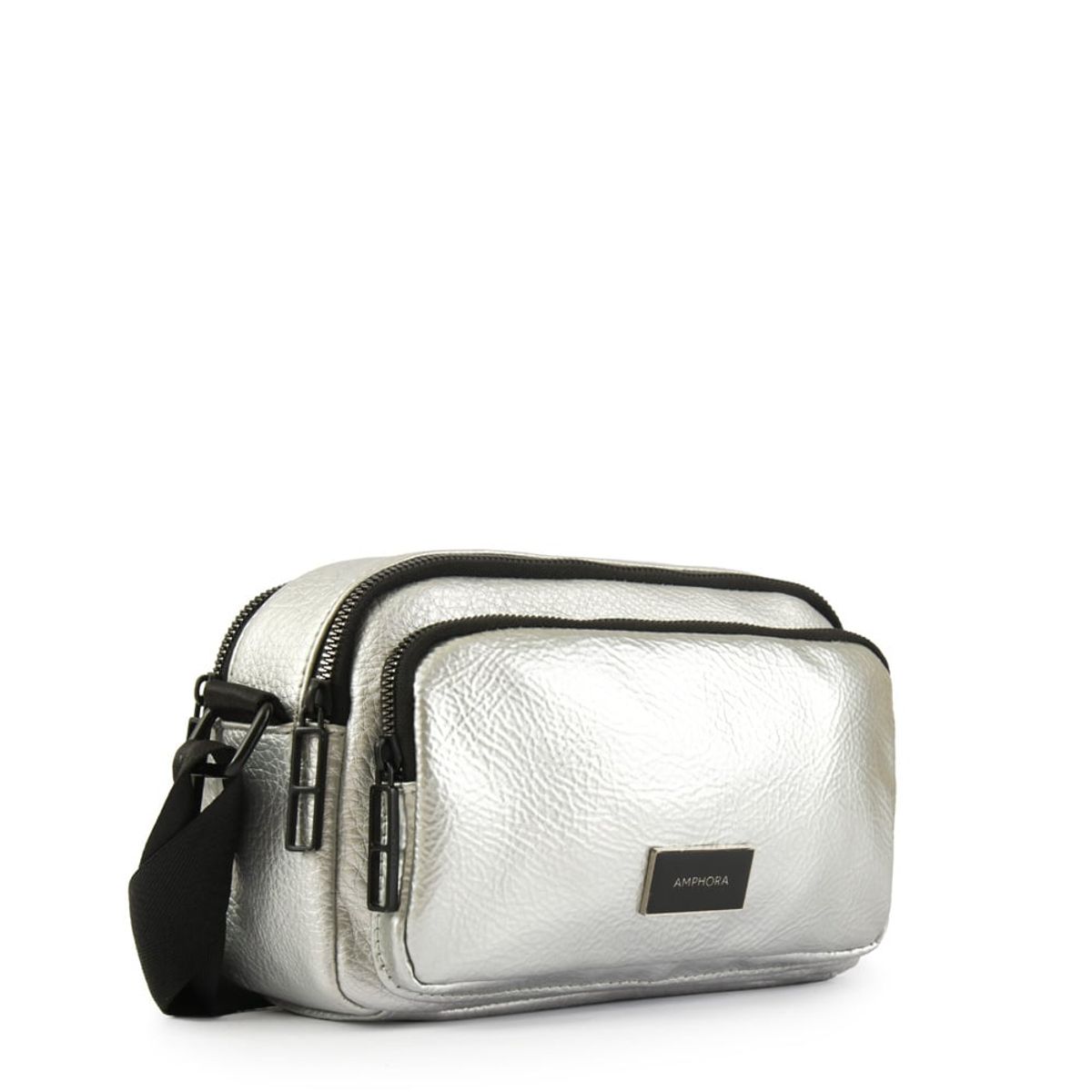 AMPHORA - Cartera bandolera mediana debbie plateado