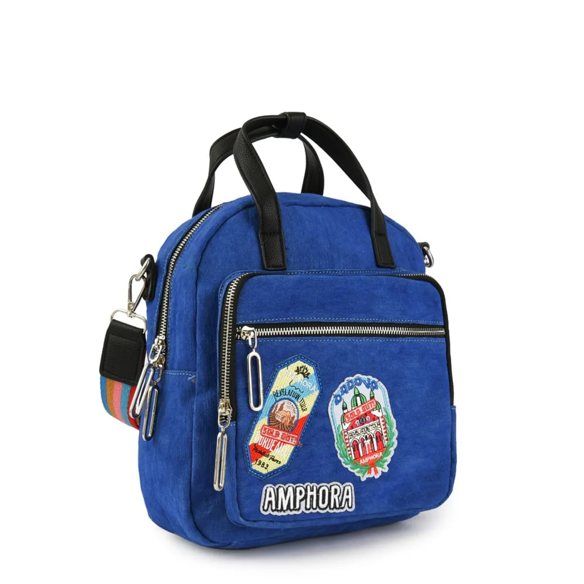 AMPHORA - Mochila mika mediana azul