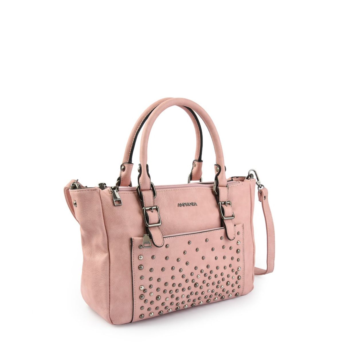 AMPHORA - Cartera tote Tres divisiones mediana lelaina rosado