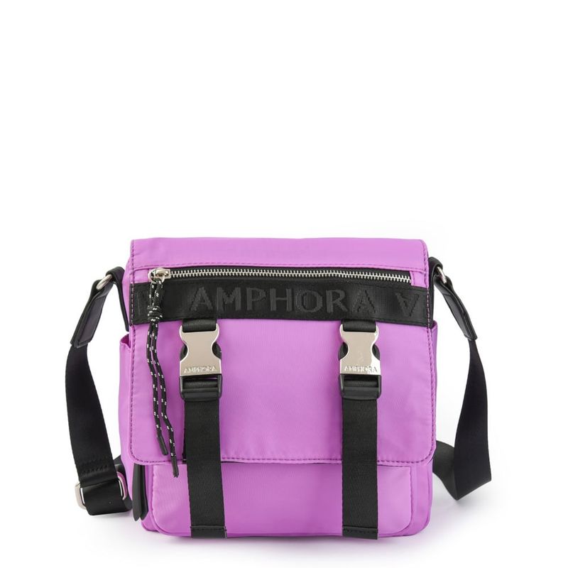 AMPHORA - Cartera Bandolera mayna con tapa mediana lila