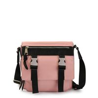 Cartera bandolera con tapa mayna mediana rosado claro