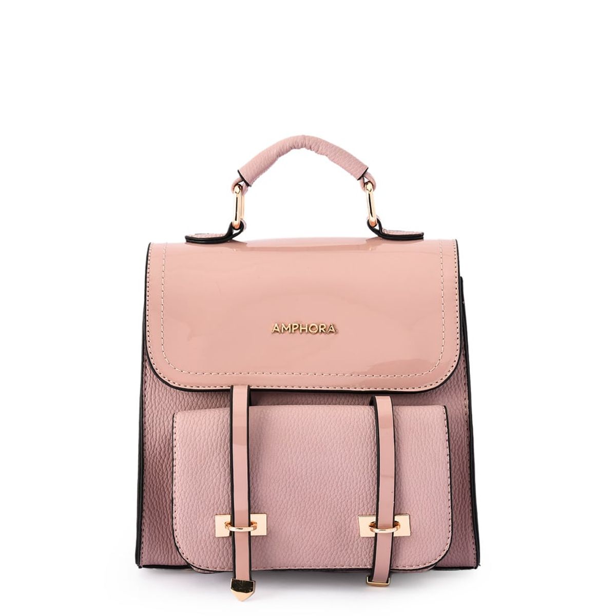 AMPHORA - Mochila con tapa kelly pequeña rosa viejo