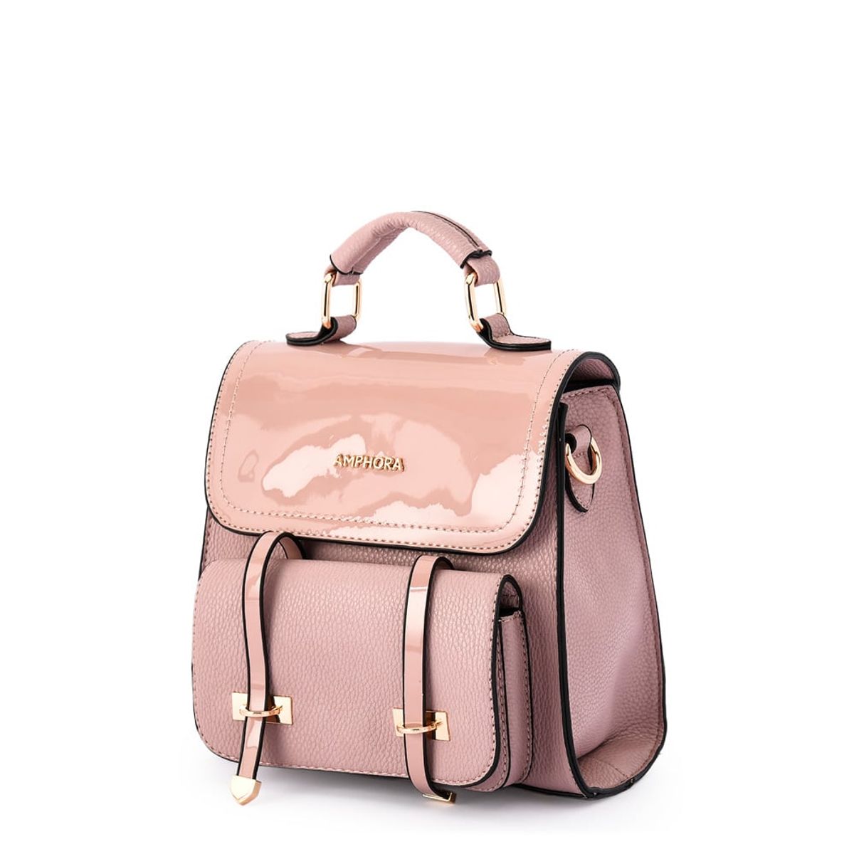 AMPHORA - Mochila con tapa kelly pequeña rosa viejo