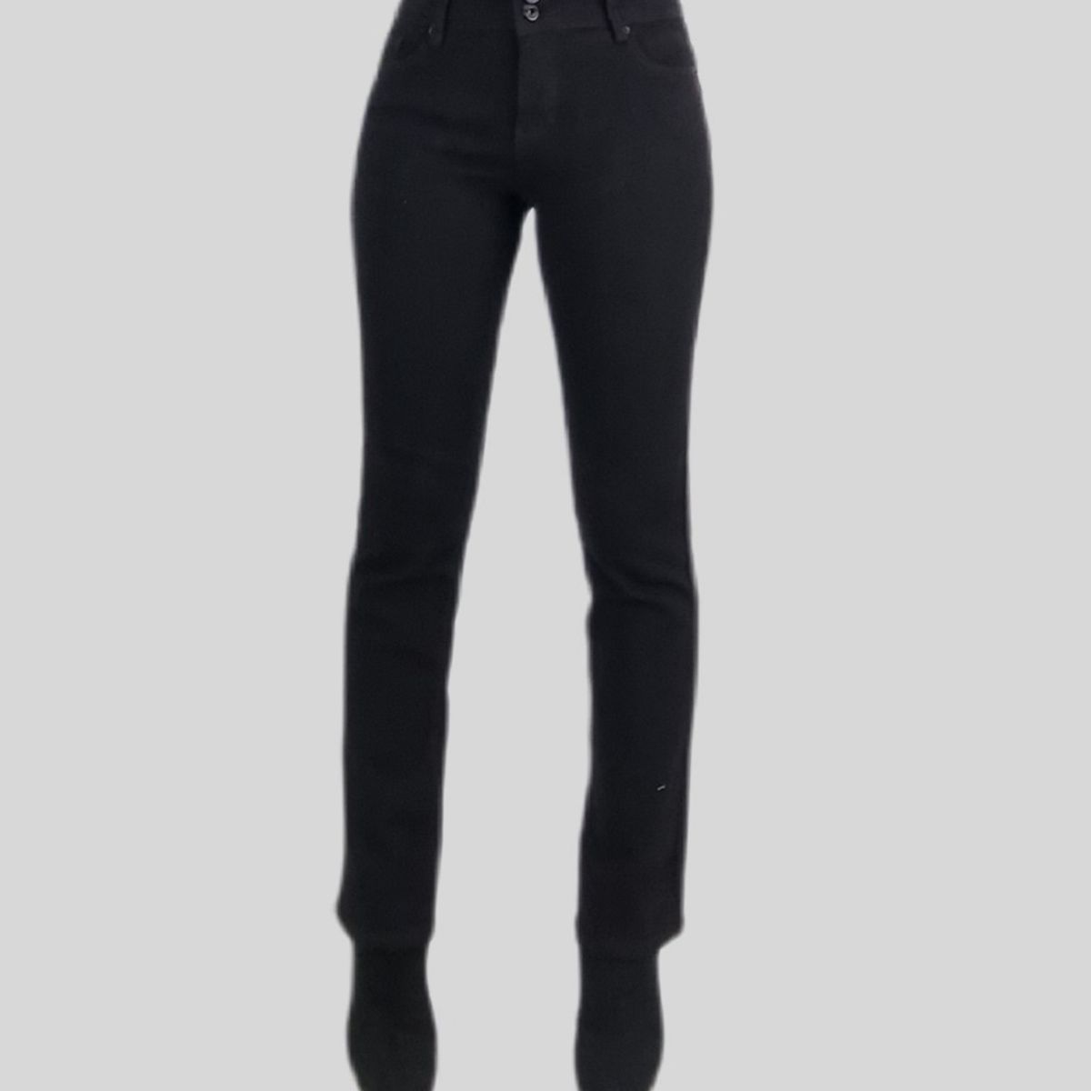 TENTATION - Jeans Recto Tiro Alto Black