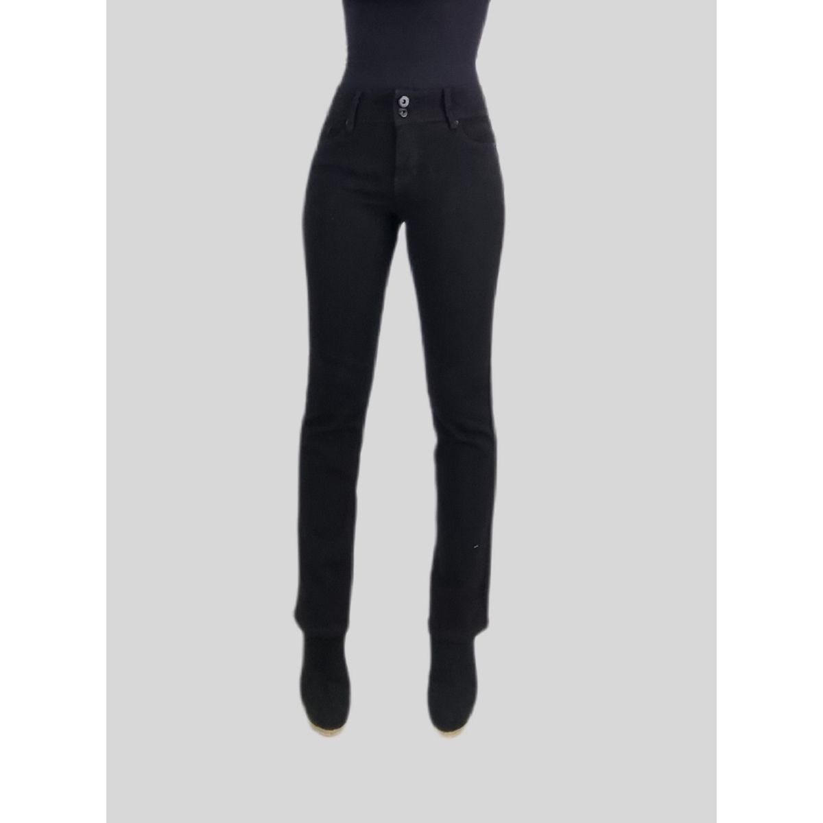 TENTATION - Jeans Recto Tiro Alto Black