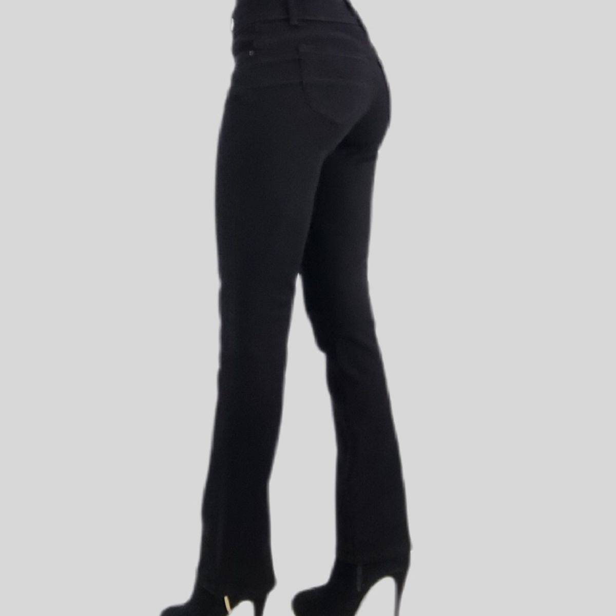 TENTATION - Jeans Recto Tiro Alto Black