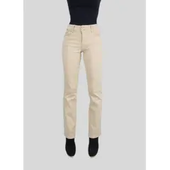 TENTATION - Jeans Recto Tiro Alto Beige