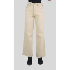 TENTATION - Jeans Wide Leg Bolsillo Clasico Beige