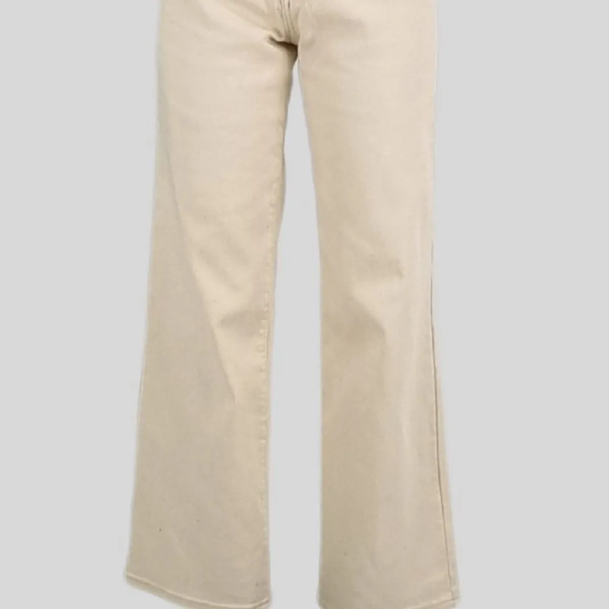 TENTATION - Jeans Wide Leg Bolsillo Clasico Beige