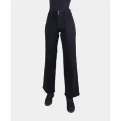 TENTATION - Jeans Wide Leg Bolsillo Cargo Negro