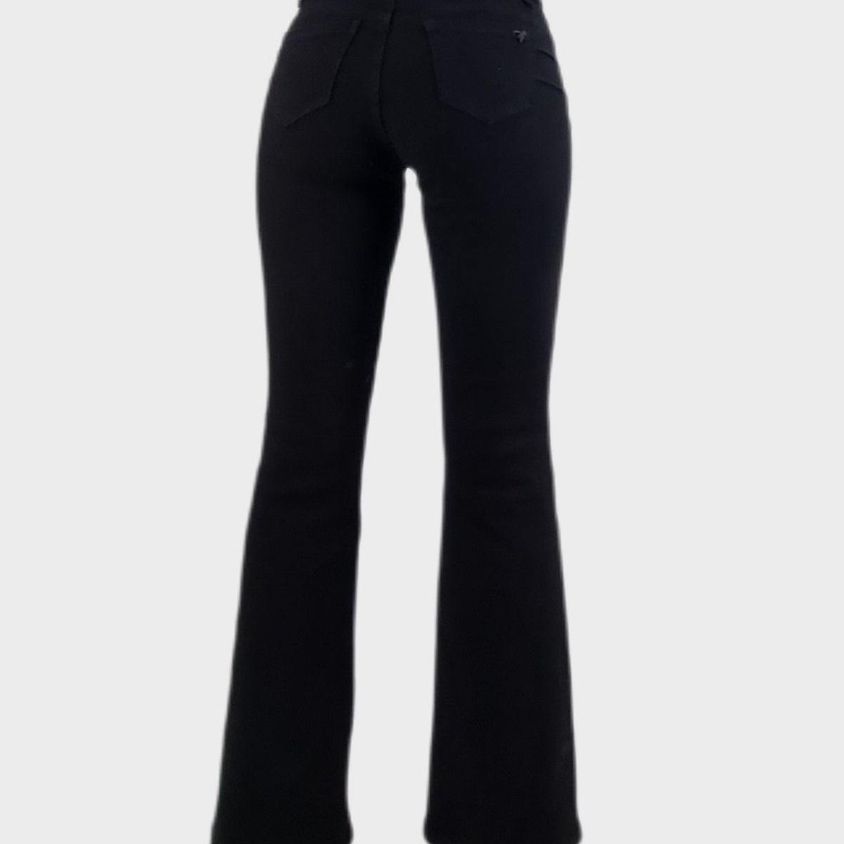 TENTATION - Jeans Flare Bottom Tiro Alto Black