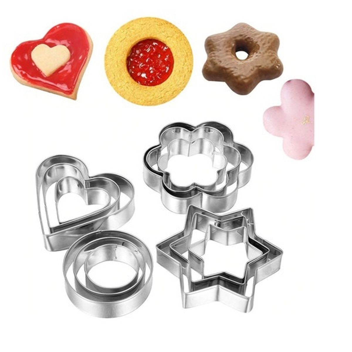 OEM - Set 12 Piezas Cortadores De Galleta Molde De Cocción Torta