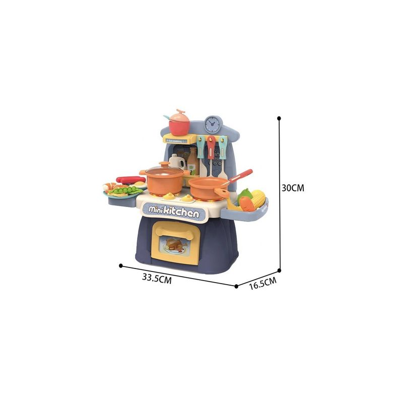 GENERICO - Mini Cocina De Juguete Azul 26 Piezas Con Luz Y Sonido