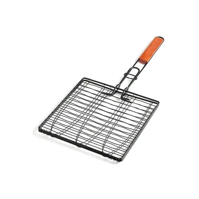 GENERICO - Parrilla Rejilla Doble Barbacoa 28x28cm Acero Inoxidable