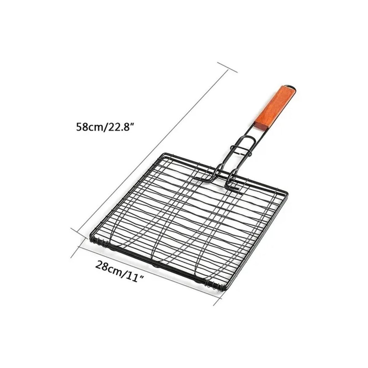 GENERICO - Parrilla Rejilla Doble Barbacoa 28x28cm Acero Inoxidable