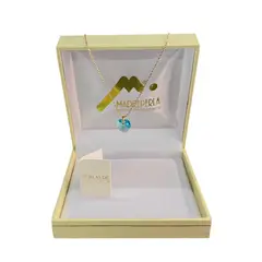 MALLORCA - Collar Corazón Enchapado en oro hecho con Cristal Swarovski Turquesa