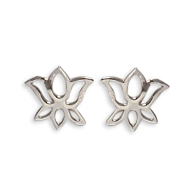 SILVER HEART - Aros Modelo Flor de Loto en Plata Fina 925 SILVER HEART