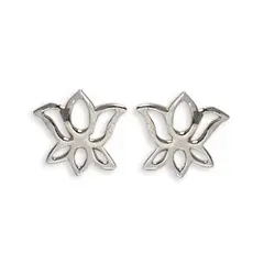 SILVER HEART - Aros Modelo Flor de Loto en Plata Fina 925