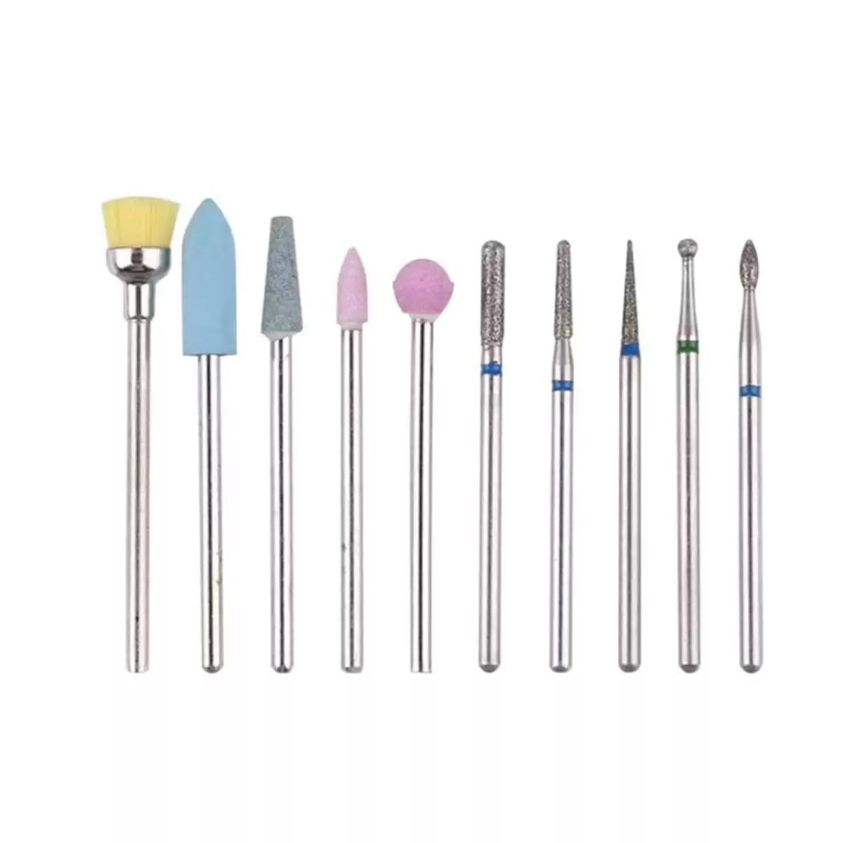 BLUUM - Kit 10 Fresas para Torno Manicure Rusa