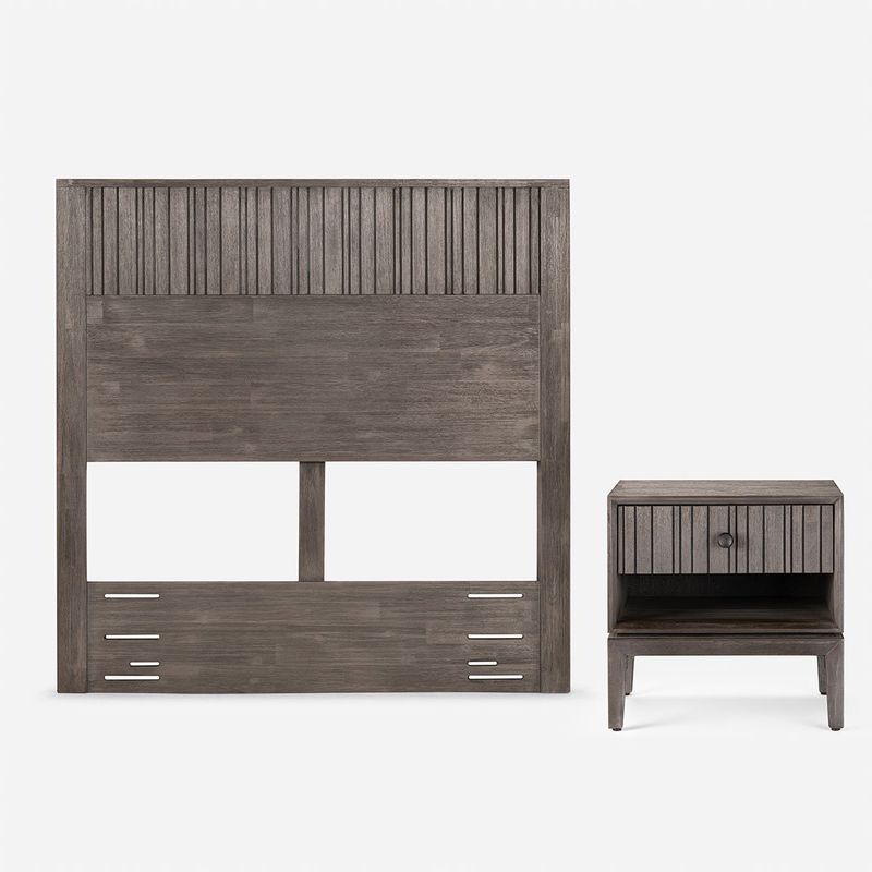 ROSEN - Set Respaldo 1,5 Plazas + Velador Cleveland Rosen Grafito