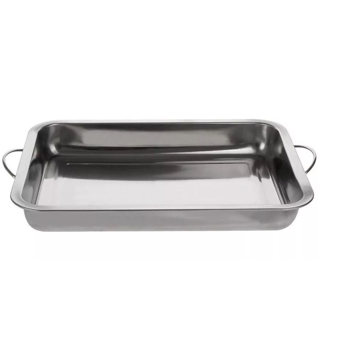 GENERICO - Bandeja Fuente Acero Inoxidable Con Asas Manillas 45x30 Cm