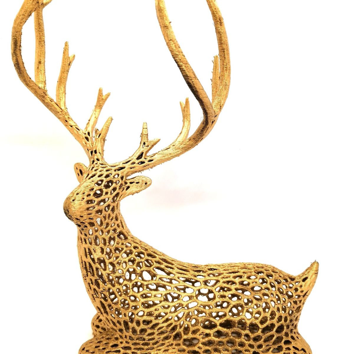 GENERICO - Reno Navidad dorado estilo Voronoi