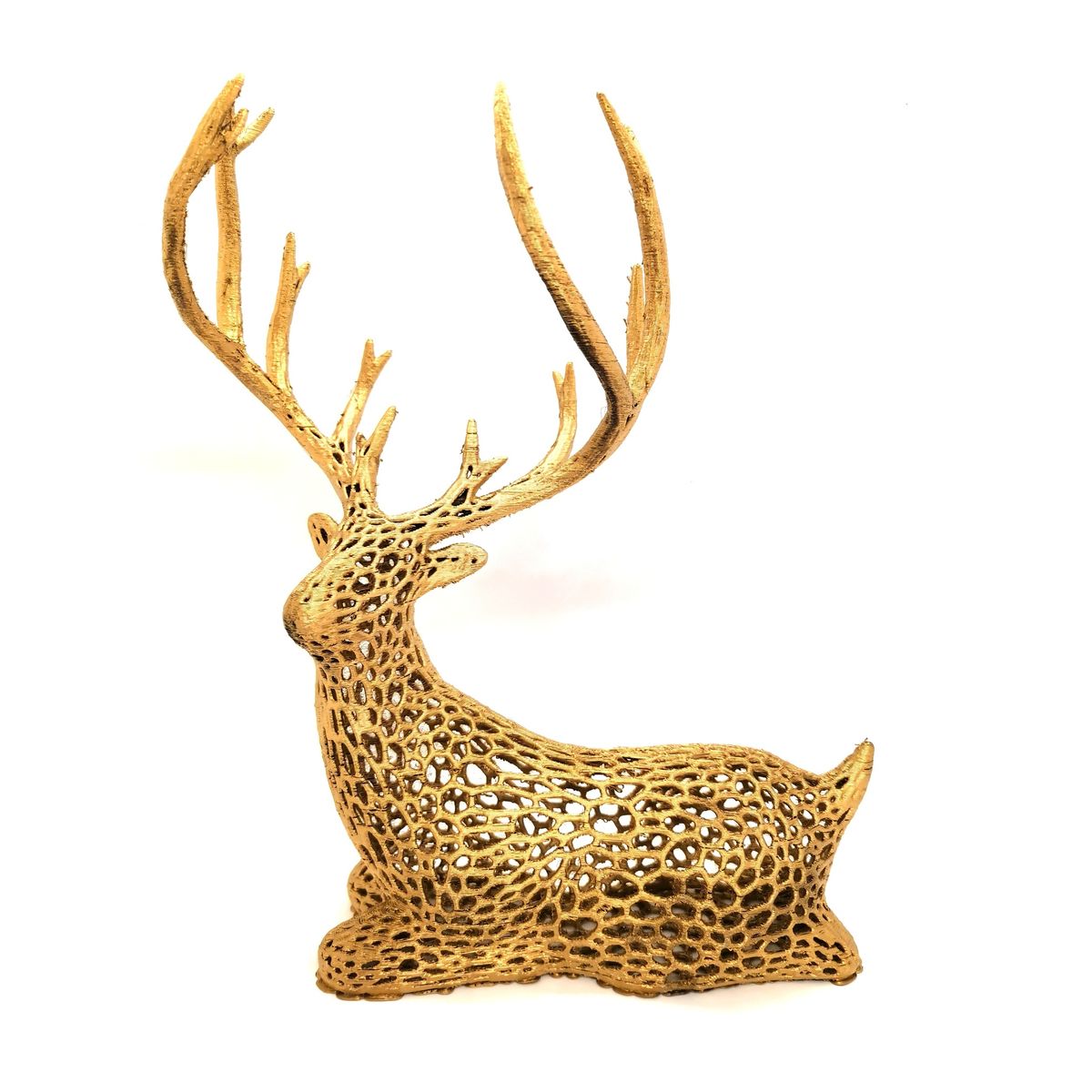 GENERICO - Reno Navidad dorado estilo Voronoi