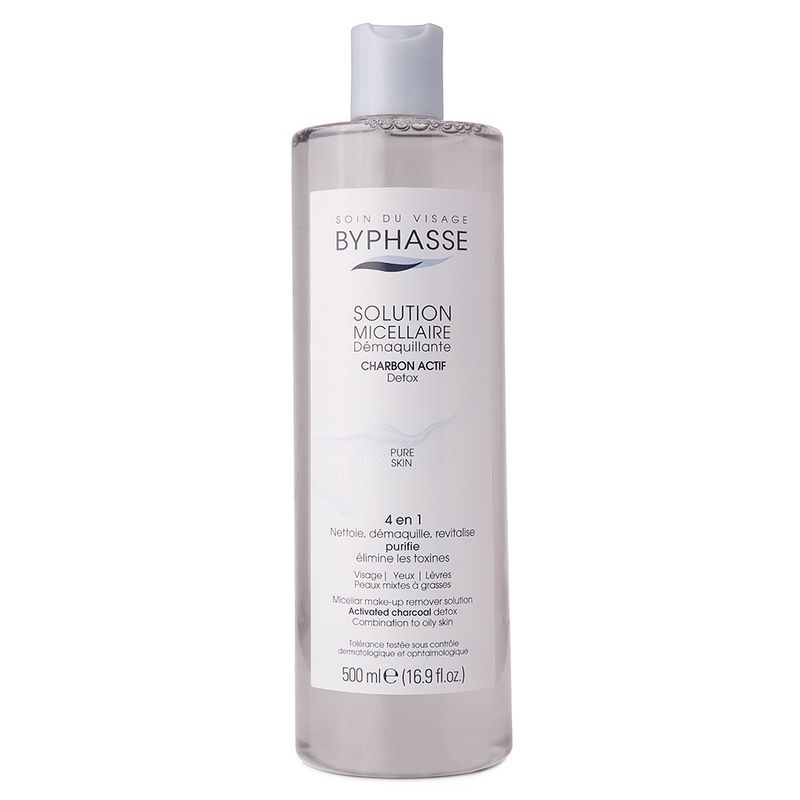 BYPHASSE - Solución Micelar Desmaquillante Con Carbón Activo 500 Ml