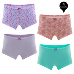 GIOVACCHINO - Calzon Boxer Pantaletta Algodón Niña Pack 4