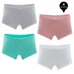 GIOVACCHINO - Calzon Boxer Pantaletta Algodón Niña Pack 4