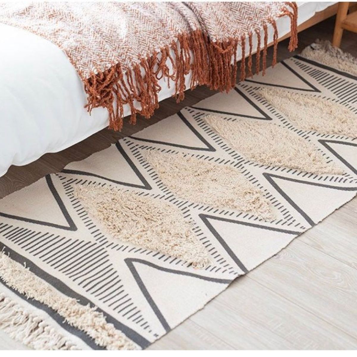 GENERICO - Piecera Kilim con flecos para dormitorio u o living