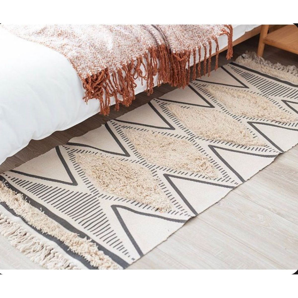 GENERICO - Piecera Kilim con flecos para dormitorio u o living