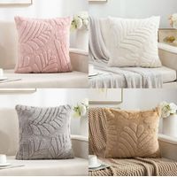 Fundas de cojín Hojas terciopelo pack 4 surtido