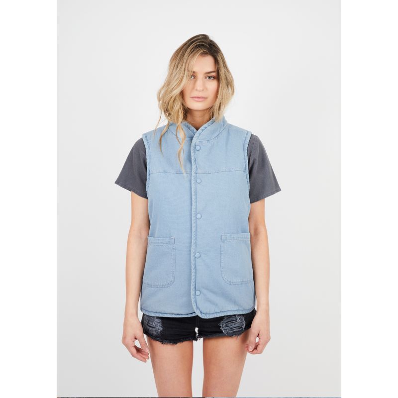 FROENS - Chaqueta mujer sin mangas celeste froens
