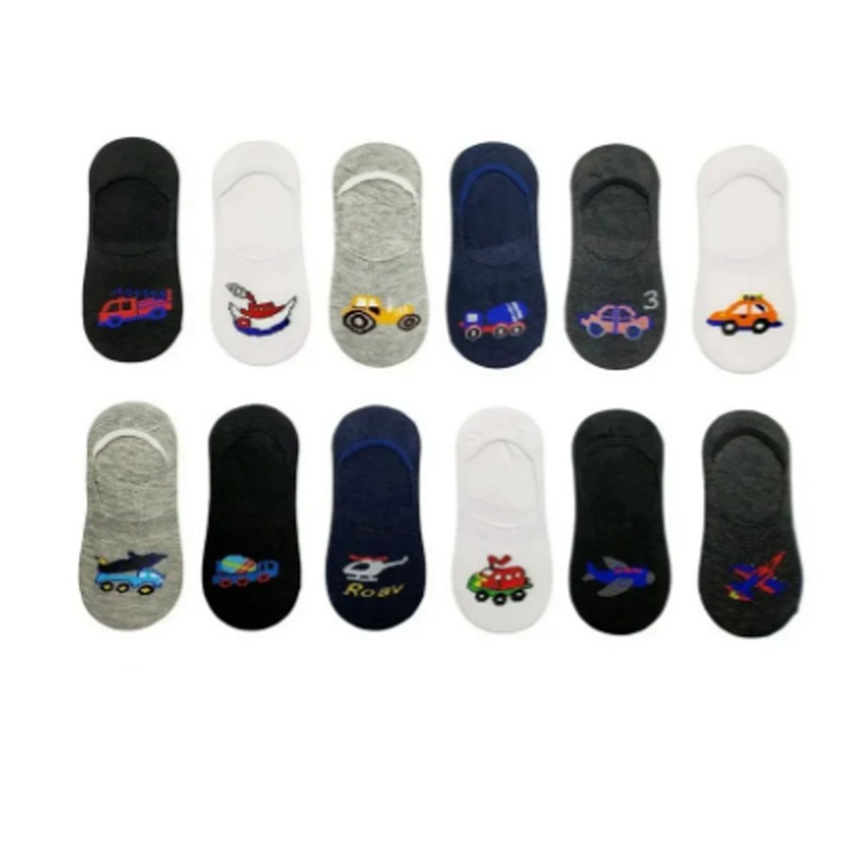 EVERSO - Pack 12 Calcetin Invisible Niño Algodón Con Bambú