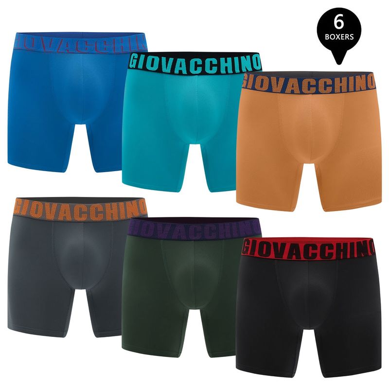 GIOVACCHINO - Pack de 6 Boxer Medio Microfibra Hombre.