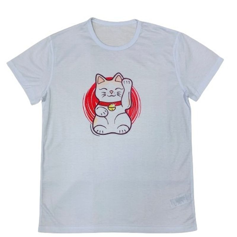 GENERICO - Polera Blanca Lucky Cat Unisex