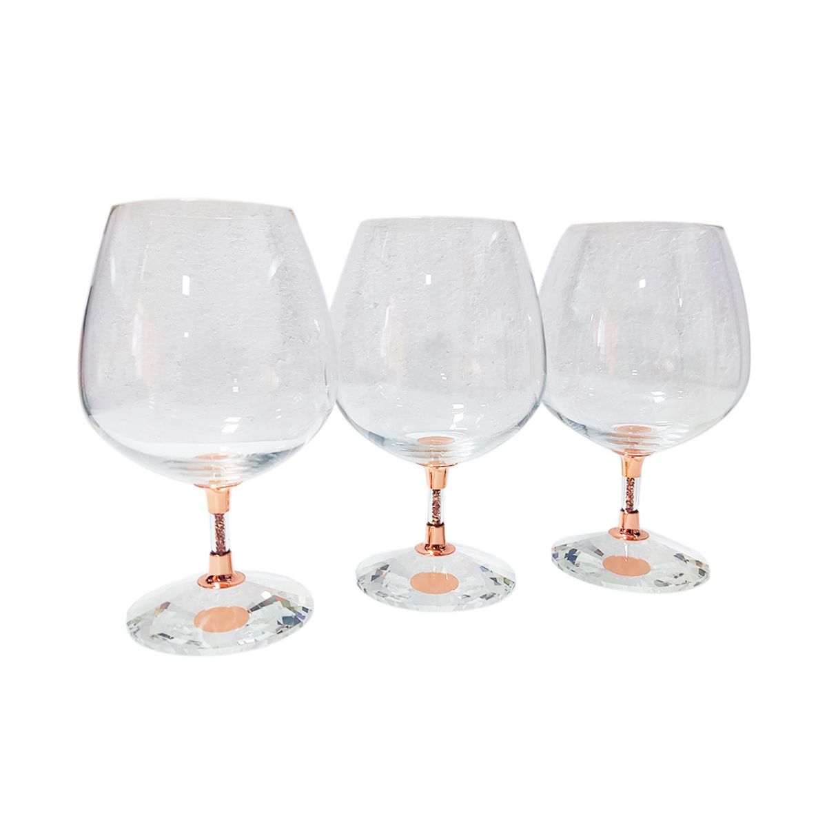 PERFECT CLASS - Set 3 Copas Coñac Pie Cobrizado 600ml