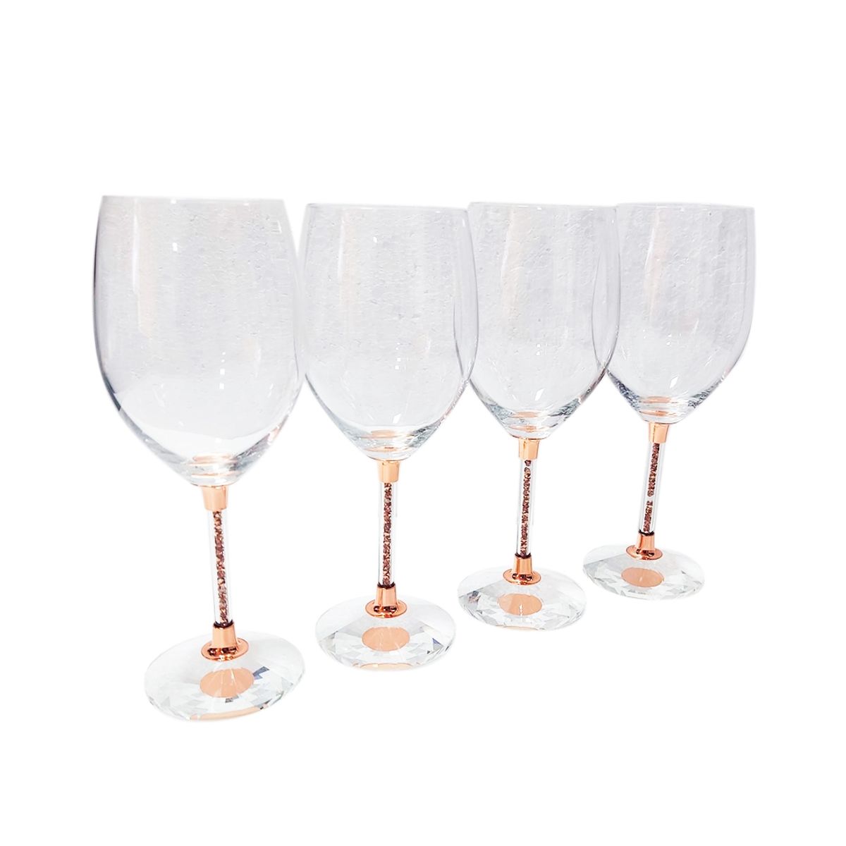 PERFECT CLASS - Set 4 Copas Vino Pie Cobrizado 350ml